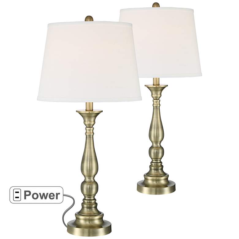 Image 1 Sophie Brass Metal Table Lamp Set of 2