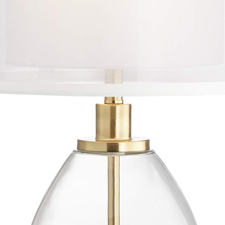 Image 3 Sophie Glass and Brass Double Shade Table Lamp with USB Port more views