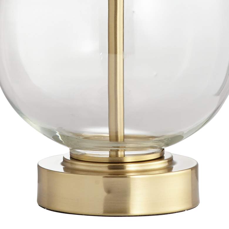 Image 4 Sophie Glass and Brass Double Shade Table Lamp with USB Port more views