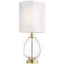 Sophie Glass and Brass Double Shade Table Lamp with USB Port