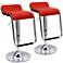 Sophisticated Horatio Red Adjustable Barstool Set of 2