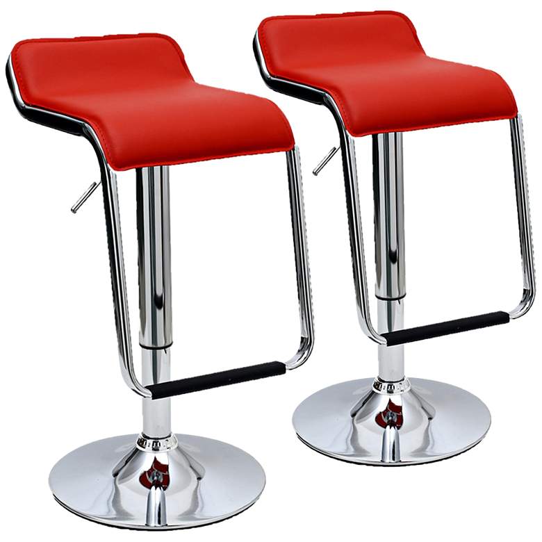 Image 1 Sophisticated Horatio Red Adjustable Barstool Set of 2