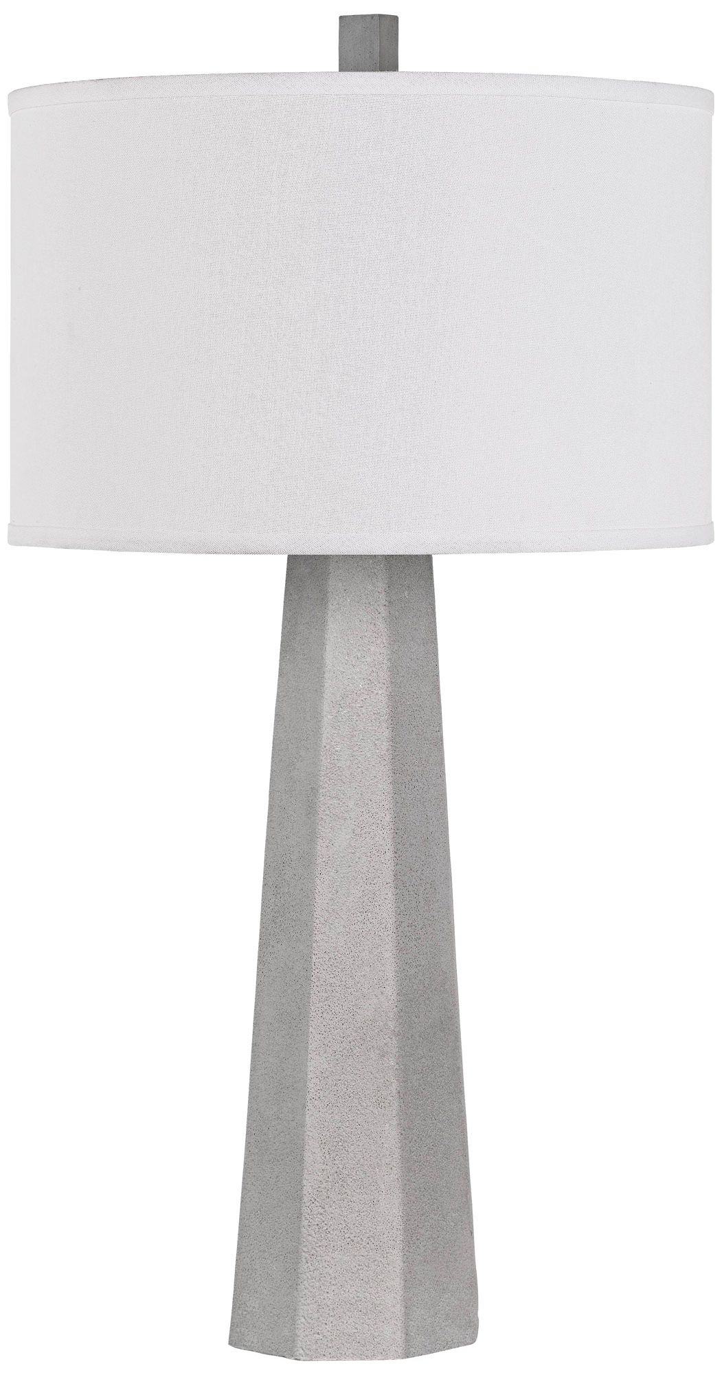Sora Hexagonal Cement Table Lamp with Linen Shade