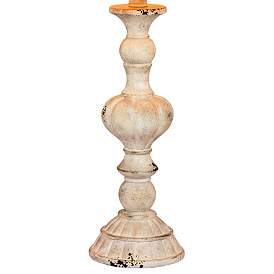 Image2 of Soraya Cottage Antique White Candlestick Table Lamp Set of 2 more views