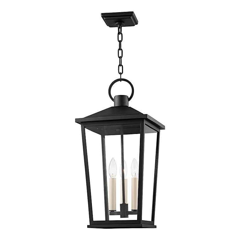 Image 1 Soren 23 1/2 inch High Textured Black Outdoor Hanging Light