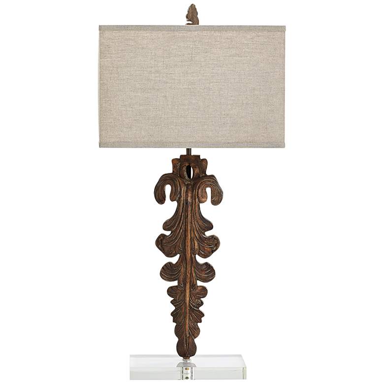 Image 1 Soren Abstract Modern Sculpted Wood Table Lamp