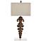 Soren Abstract Modern Sculpted Wood Table Lamp