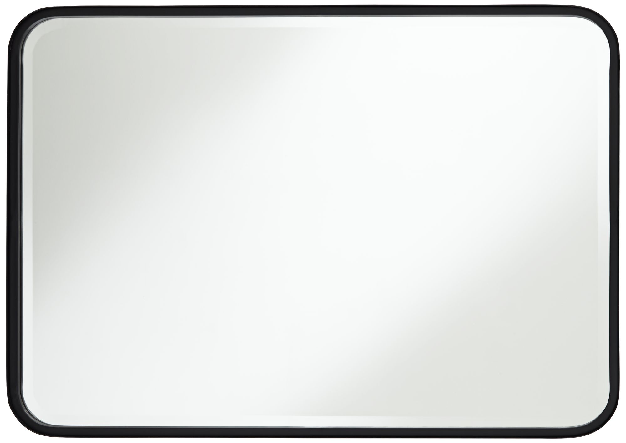Image 6 Soren Black 24" x 34" Rounded Edge Rectangular Wall Mirror more views