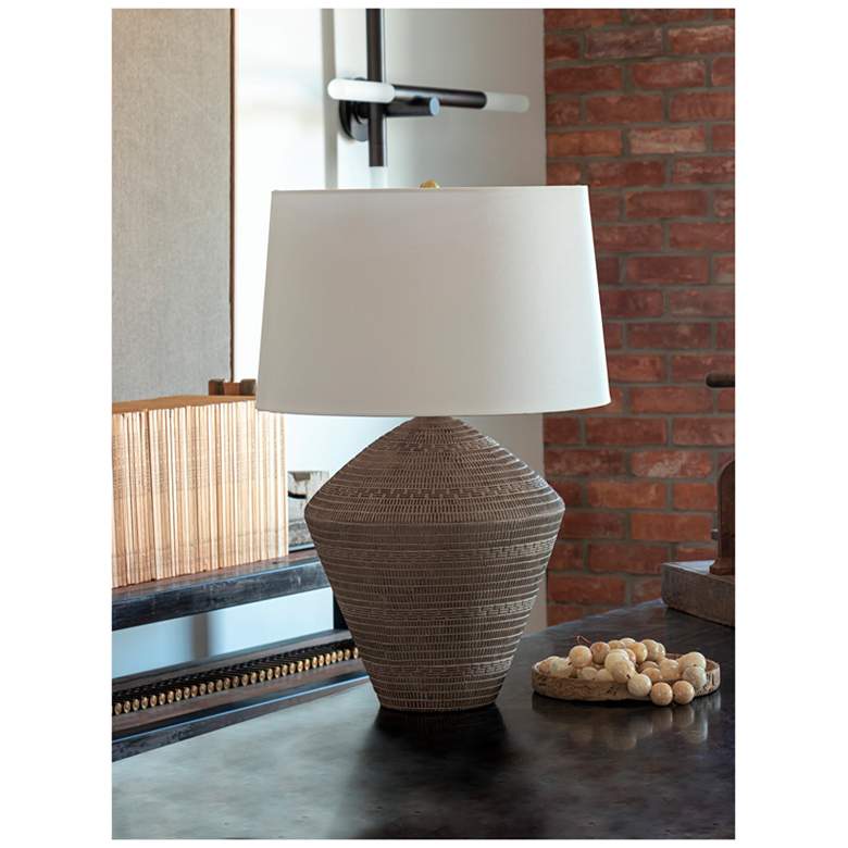 Image 2 Soren Ceramic Table Lamp (Brown) more views