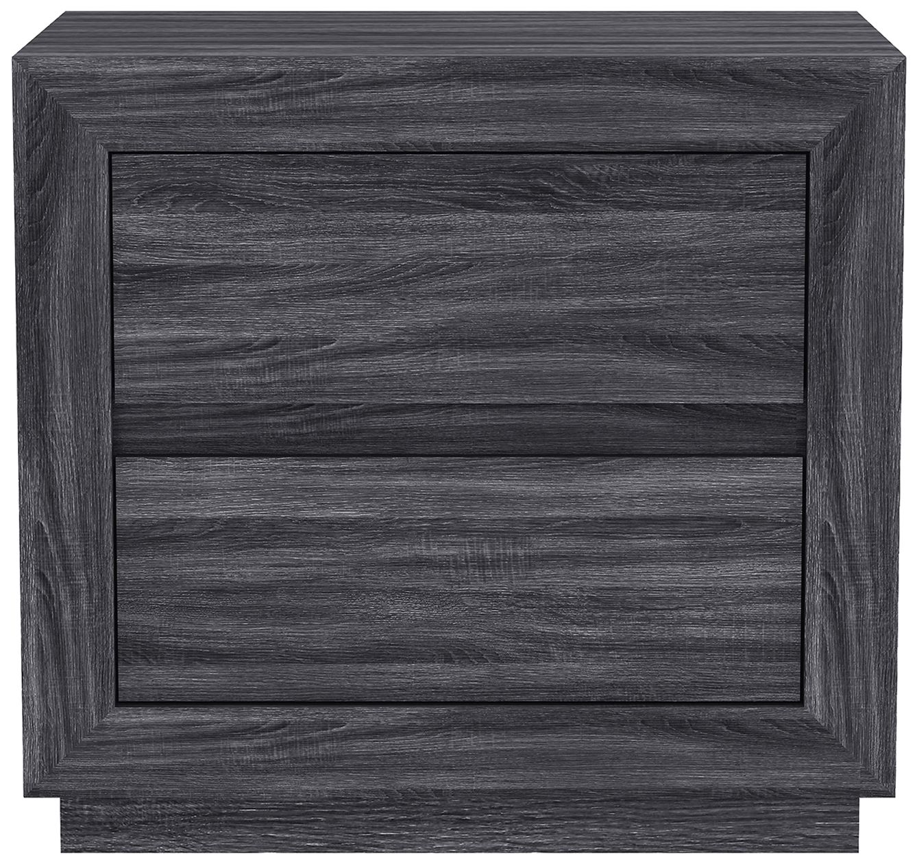 Image 2 Soren Contemporary 26" Nightstand in Charcoal Gray (2-Drawer) more views