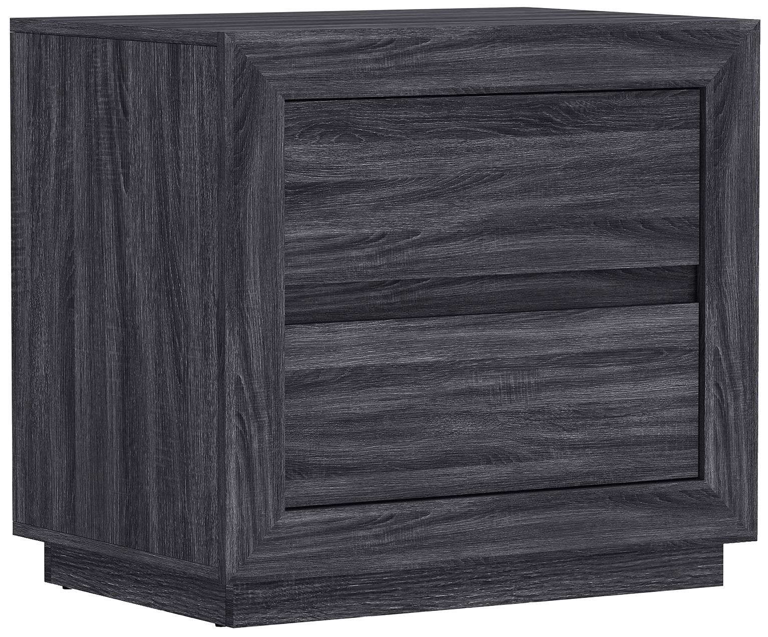 Image 6 Soren Contemporary 26" Nightstand in Charcoal Gray (2-Drawer) more views