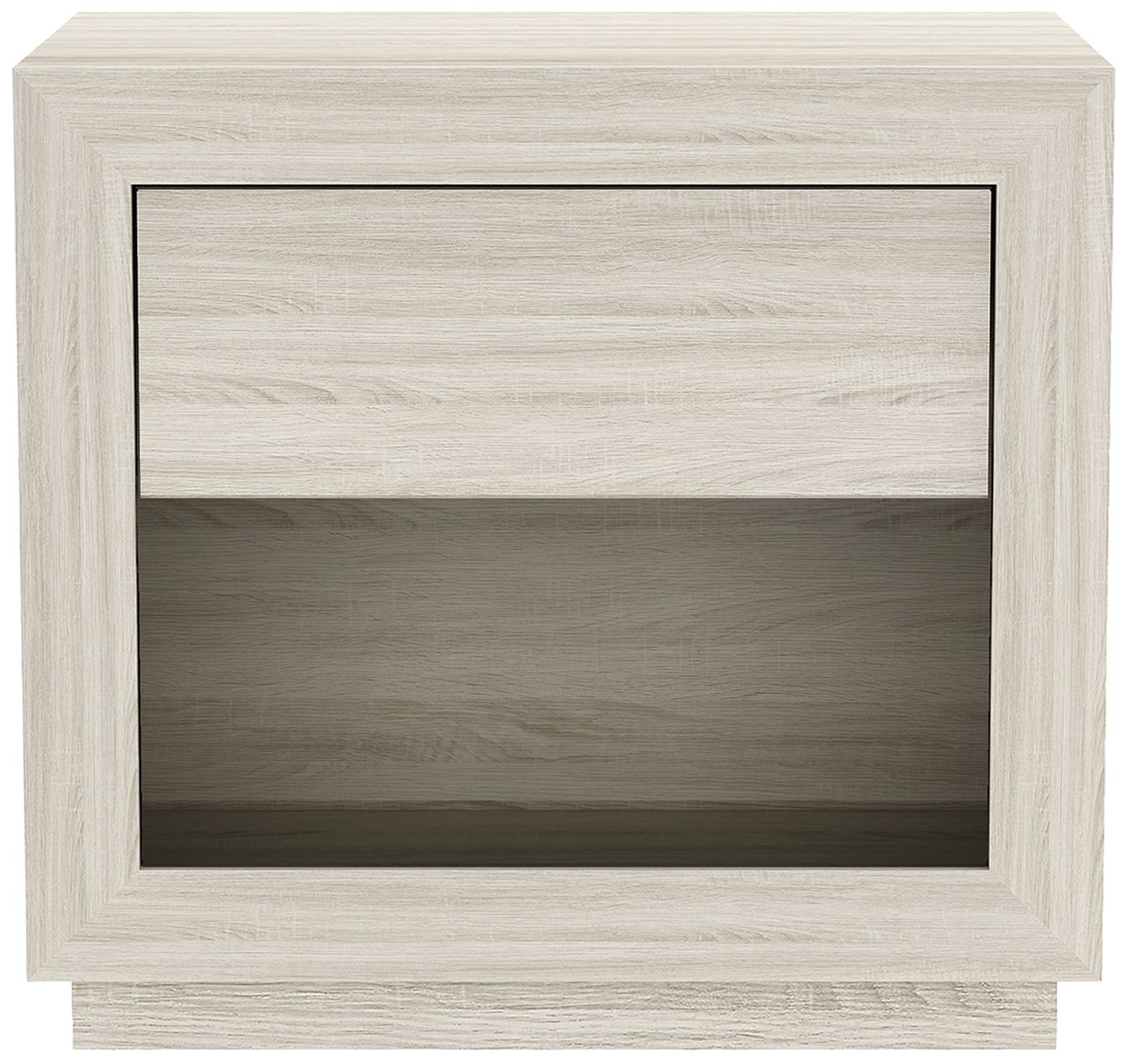 Image 2 Soren Contemporary 26" Nightstand in Whitewashed Oak (1-Drawer) more views