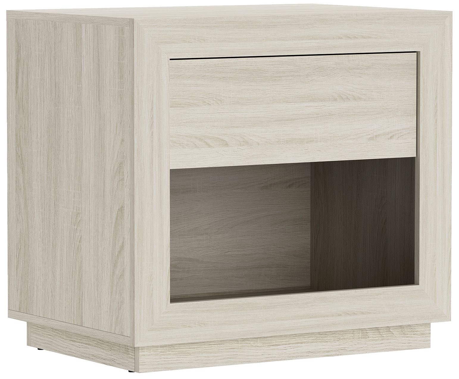 Image 6 Soren Contemporary 26" Nightstand in Whitewashed Oak (1-Drawer) more views