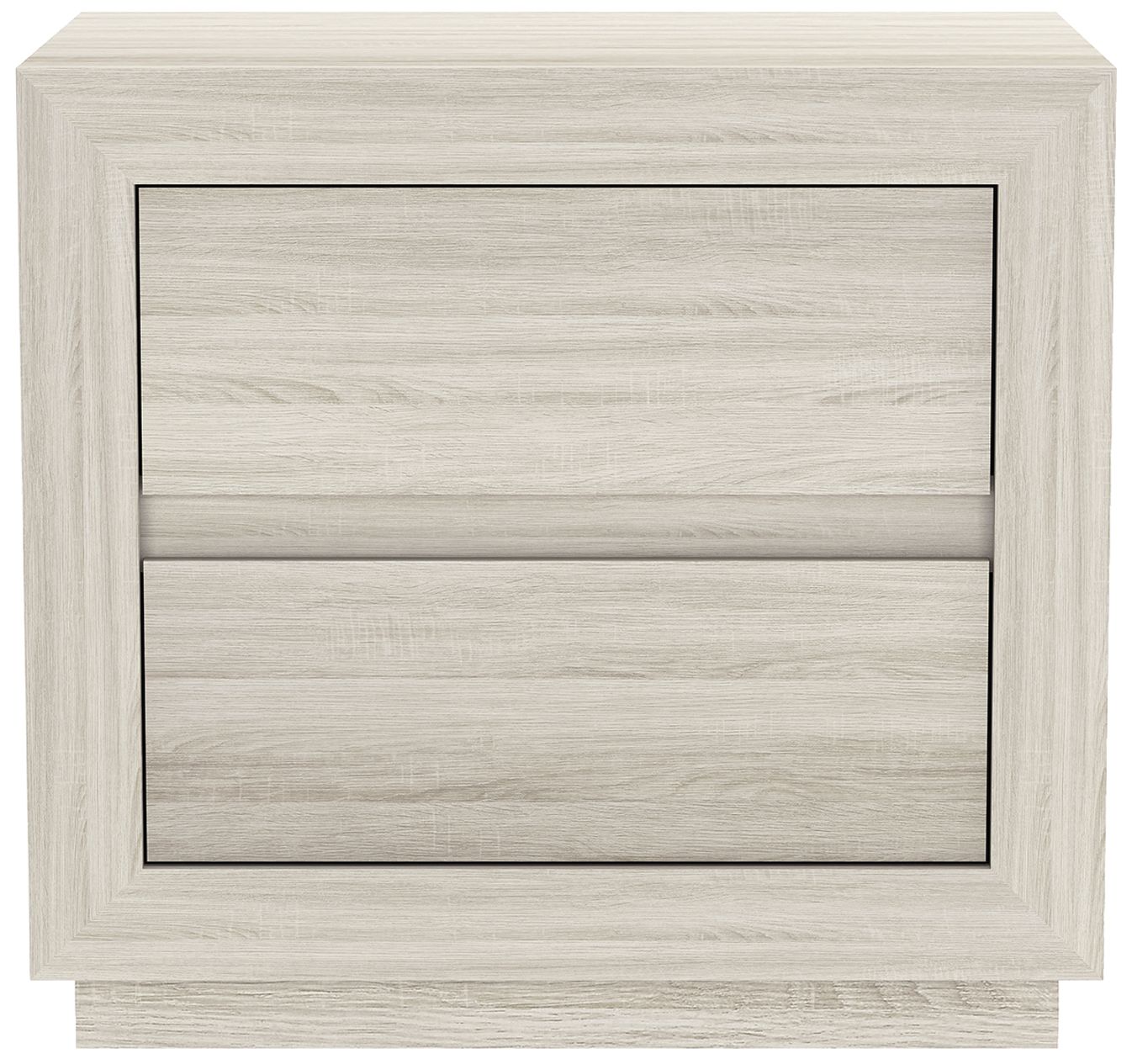 Image 2 Soren Contemporary 26" Nightstand in Whitewashed Oak (2-Drawer) more views