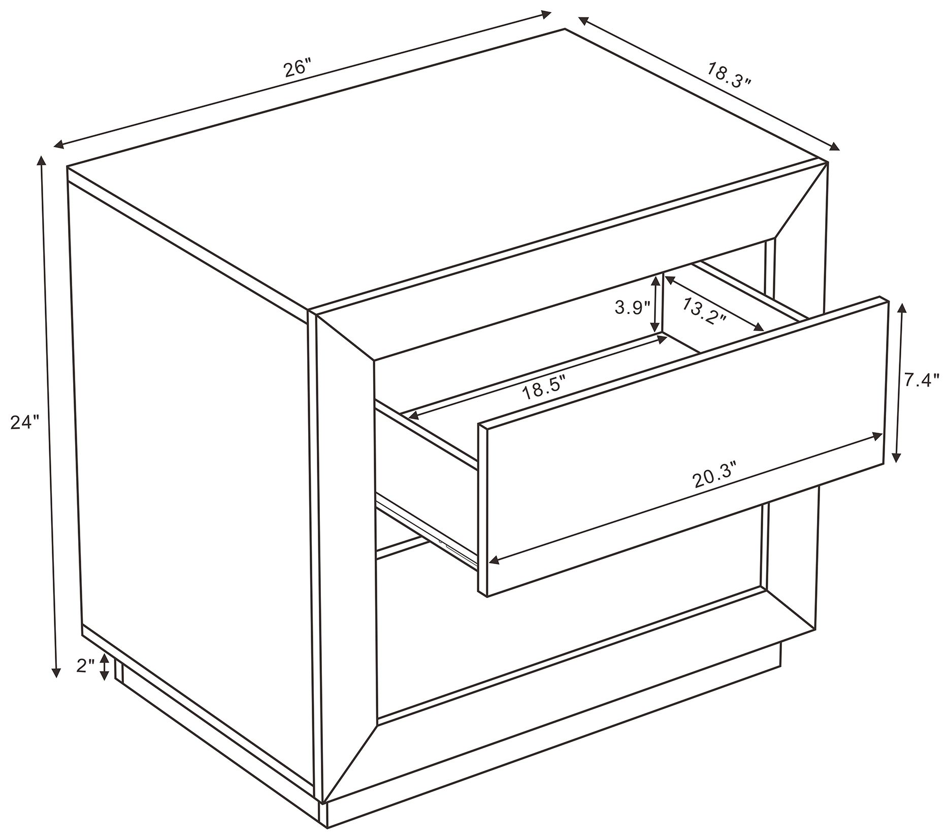 Image 4 Soren Contemporary 26" Nightstand in Whitewashed Oak (2-Drawer) more views
