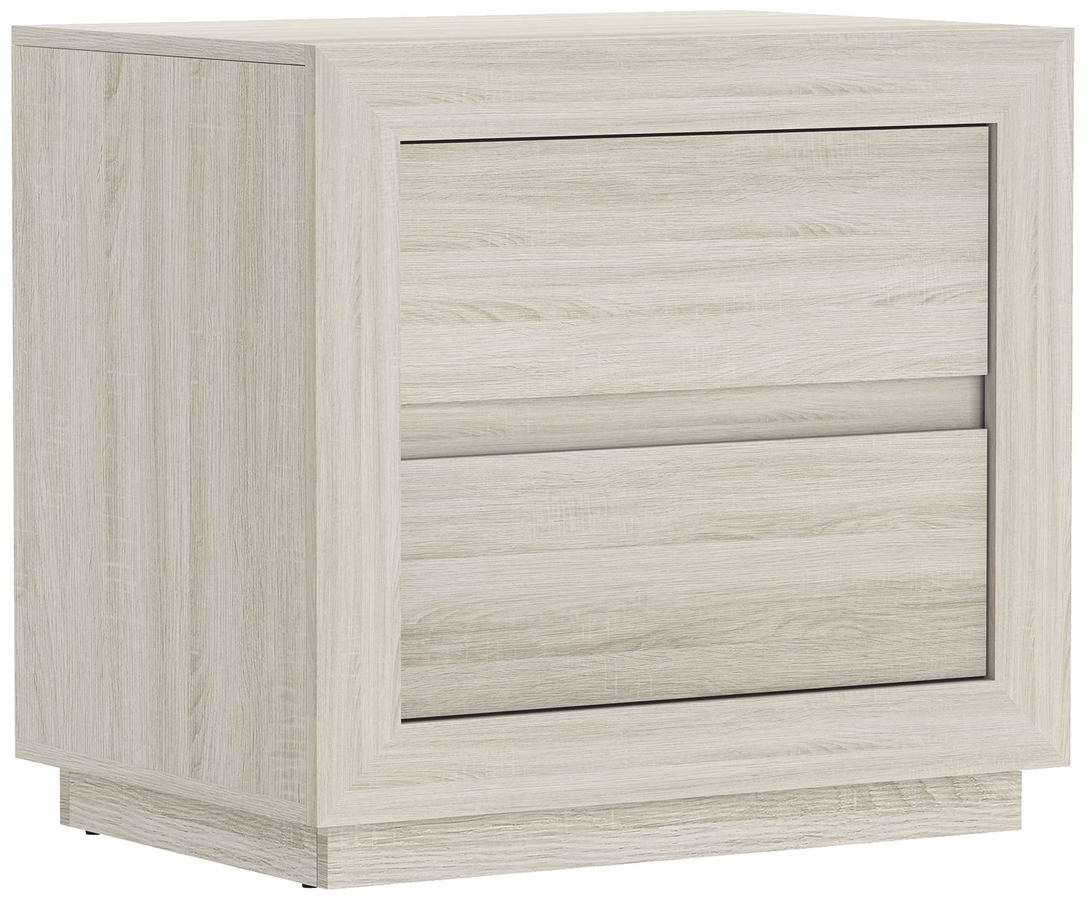 Image 6 Soren Contemporary 26" Nightstand in Whitewashed Oak (2-Drawer) more views
