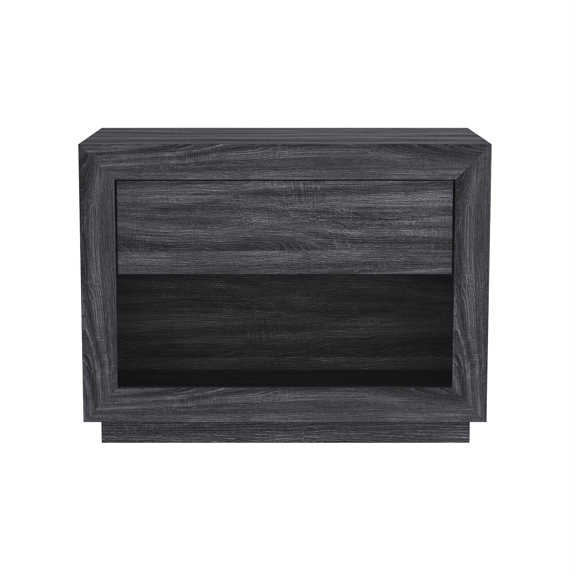 Image 2 Soren Contemporary 32" Nightstand in Charcoal Gray (1-Drawer) more views