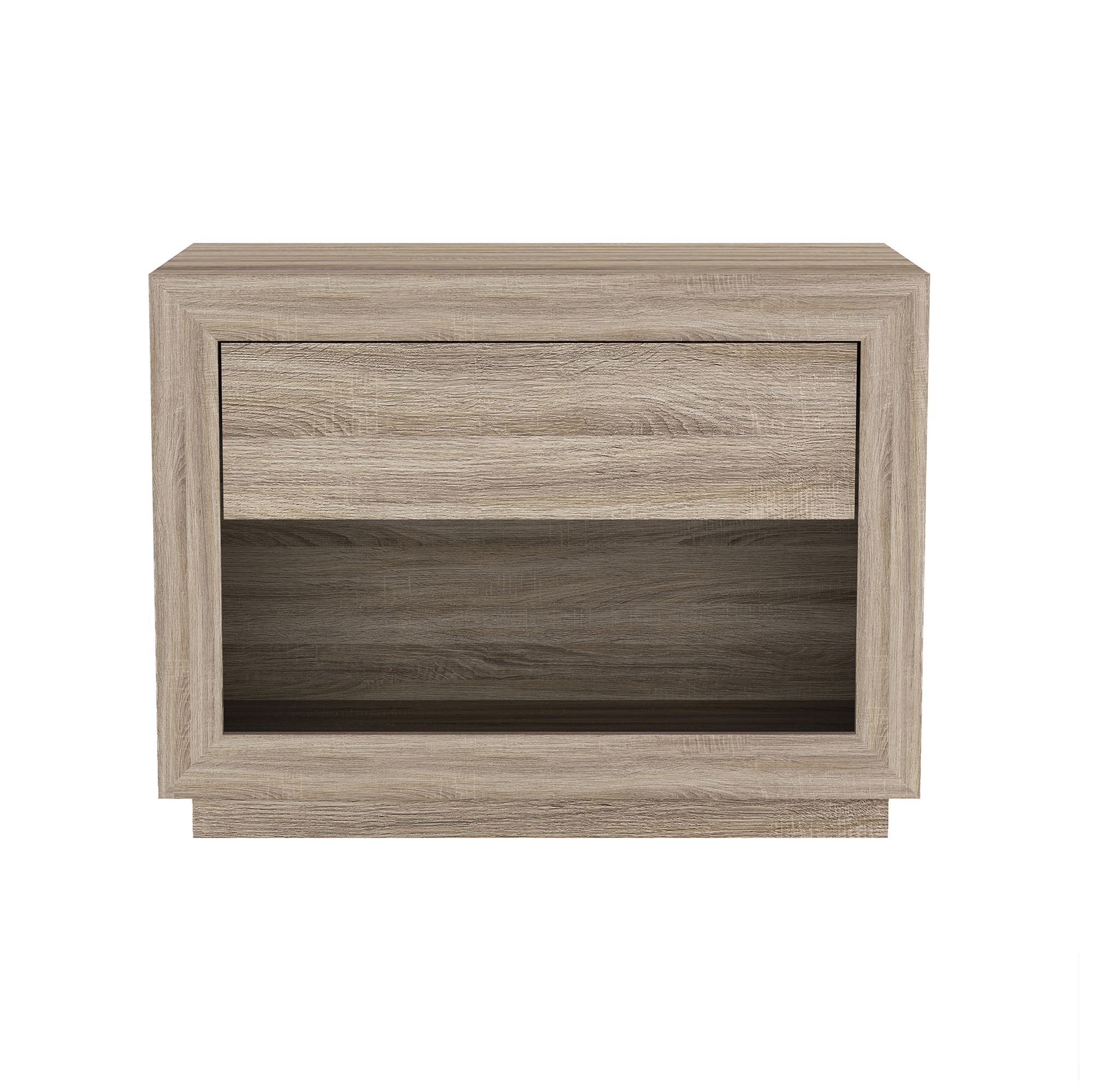 Image 2 Soren Contemporary 32" Nightstand in Natural Oak (1-Drawer) more views