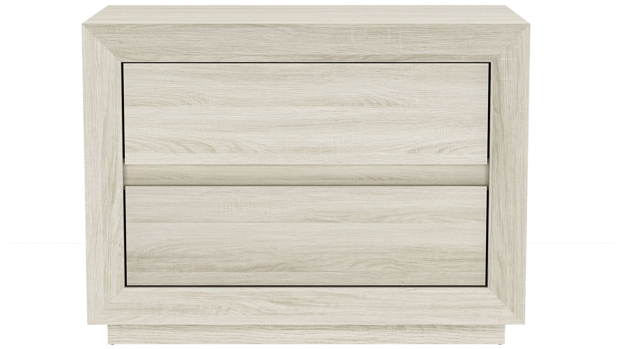 Image 2 Soren Contemporary 32" Nightstand in Whitewashed Oak (2-Drawer) more views