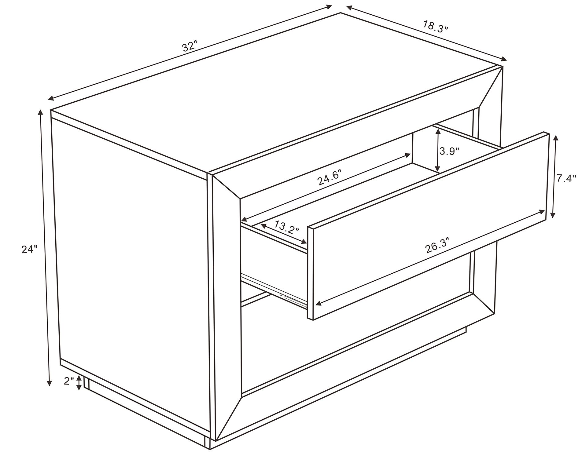 Image 4 Soren Contemporary 32" Nightstand in Whitewashed Oak (2-Drawer) more views