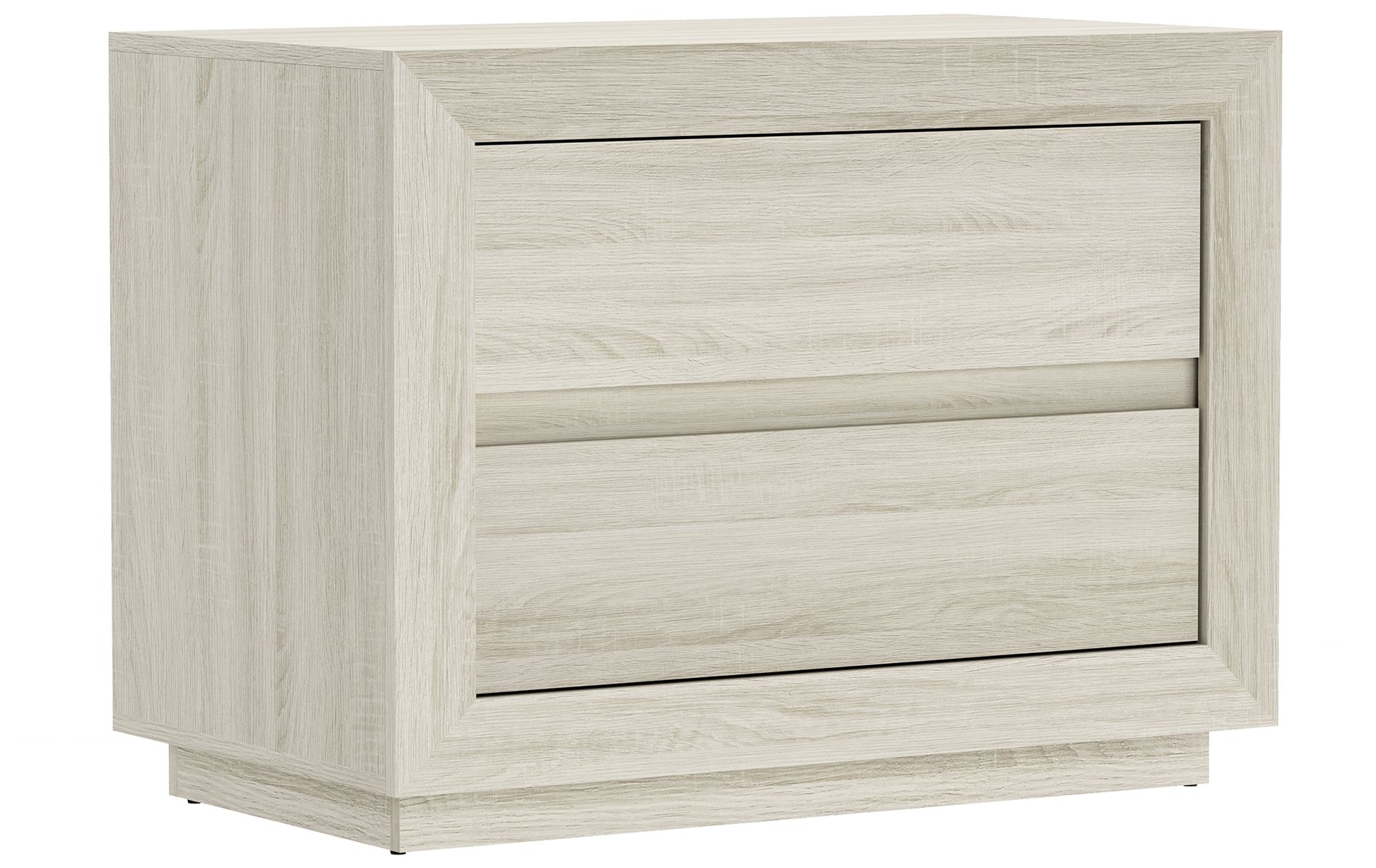 Image 6 Soren Contemporary 32" Nightstand in Whitewashed Oak (2-Drawer) more views