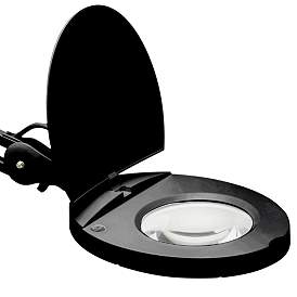 Image2 of Sorenson LED Clamp On Desk Lamp with Magnifier in Black more views