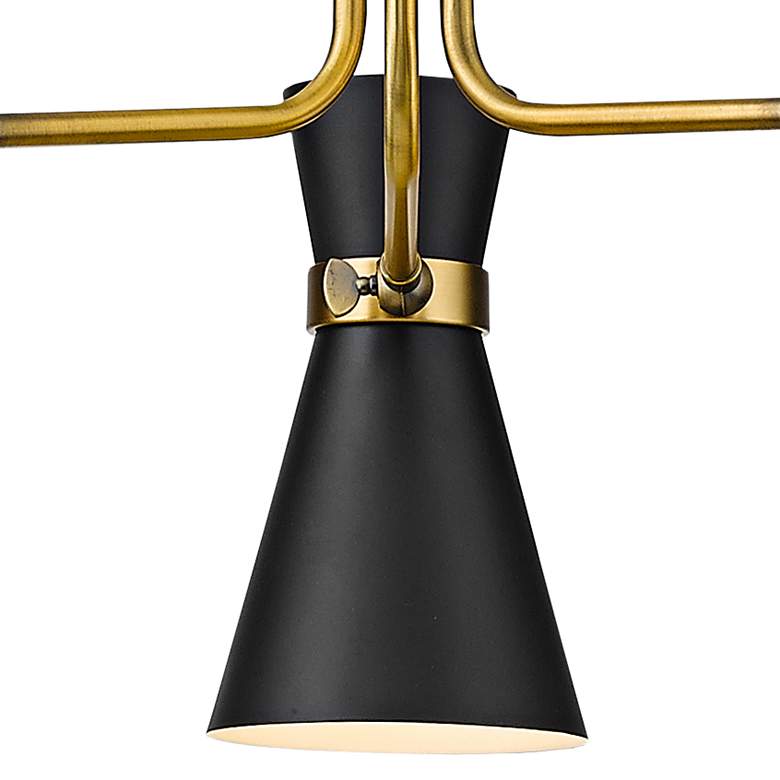 Image 4 Soriano 23 1/2"W Matte Black and Brass 3-Light Chandelier more views