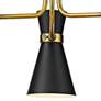 4_Soriano 23 1/2"W Matte Black and Brass 3-Light Chandelier more views