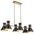 Soriano 48"W Heritage Brass Black 6-Light Island Chandelier