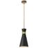 Soriano 8" Wide Heritage Brass and Matte Black Mini Pendant