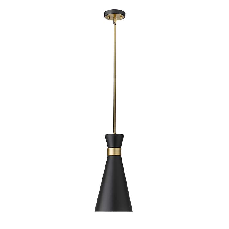 Image 4 Soriano 8" Wide Heritage Brass and Matte Black Mini Pendant more views
