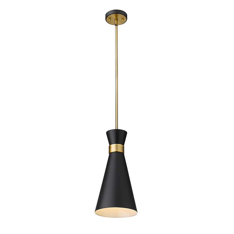 Image 5 Soriano 8" Wide Heritage Brass and Matte Black Mini Pendant more views
