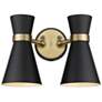 3_Soriano 9 1/2"H Heritage Brass w/ Matte Black 2-Light Sconce
