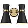 Soriano 9 1/2"H Heritage Brass w/ Matte Black 2-Light Sconce
