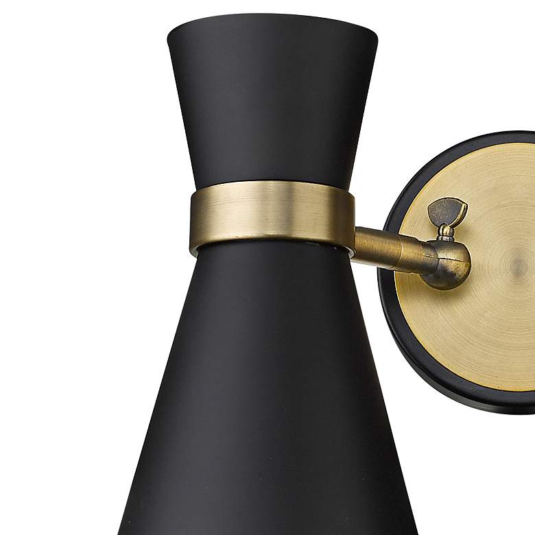 Image 4 Soriano 9 1/2"H Heritage Brass w/ Matte Black 2-Light Sconce more views