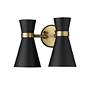 6_Soriano 9 1/2"H Heritage Brass w/ Matte Black 2-Light Sconce more views
