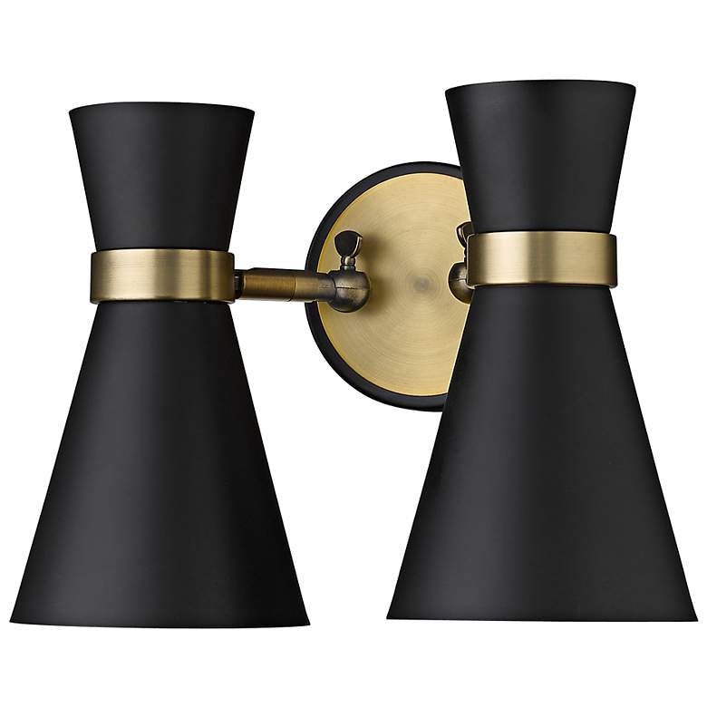 Image 7 Soriano 9 1/2"H Heritage Brass w/ Matte Black 2-Light Sconce more views