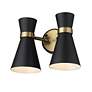 7_Soriano 9 1/2"H Heritage Brass w/ Matte Black 2-Light Sconce more views