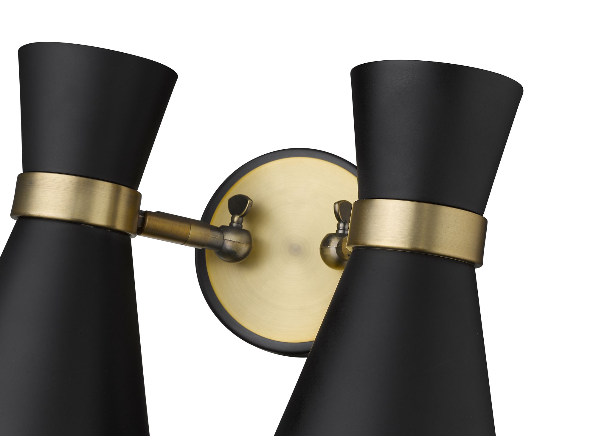 Soriano 9 1/2"H Heritage Brass w/ Matte Black 2-Light Sconce in scene