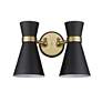 Soriano 9 1/2"H Heritage Brass w/ Matte Black 2-Light Sconce in scene