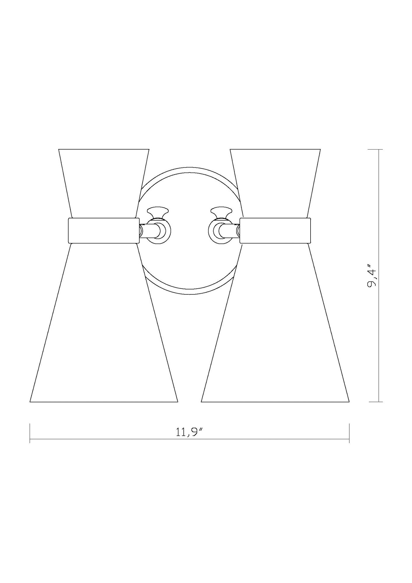 Soriano 9 1/2"H Heritage Brass w/ Matte Black 2-Light Sconce in scene