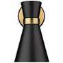 3_Soriano 9 1/2"H Matte Black and Heritage Brass Wall Sconce
