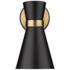 Soriano 9 1/2"H Matte Black and Heritage Brass Wall Sconce
