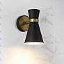 2_Soriano 9 1/2"H Matte Black and Heritage Brass Wall Sconce
