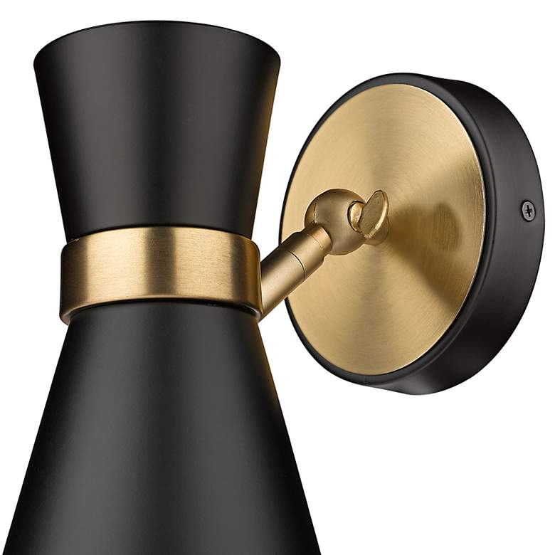 Image 5 Soriano 9 1/2"H Matte Black and Heritage Brass Wall Sconce more views