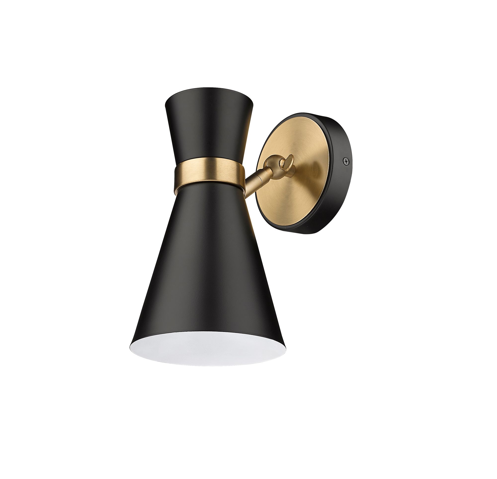 Soriano 9 1/2"H Matte Black and Heritage Brass Wall Sconce in scene