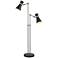 Soriano Brushed Nickel and Matte Black 2-Light Floor Lamp