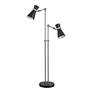 3_Soriano Brushed Nickel and Matte Black 2-Light Floor Lamp more views
