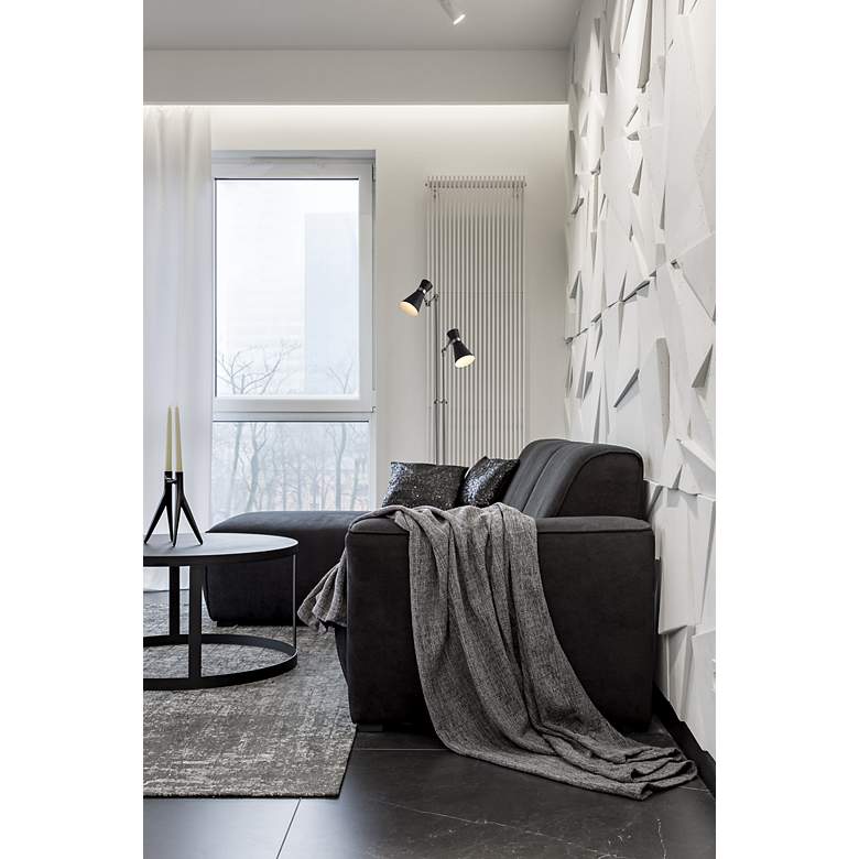 Image 5 Soriano Brushed Nickel and Matte Black 2-Light Floor Lamp more views