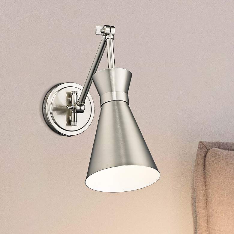 Image 2 Soriano Brushed Nickel Swing Arm Wall Lamp